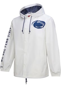 Mitchell and Ness Penn State Nittany Lions Mens White Current Logo Coach Light Weight Jacket