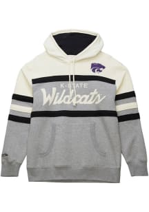 Mitchell and Ness K-State Wildcats Mens Grey Head Coach Vintage Logo Fashion Hood