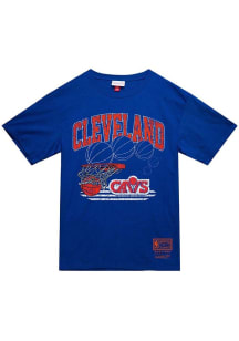 Mitchell and Ness Cleveland Cavaliers Blue Retro Soul Short Sleeve T Shirt