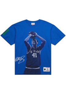 Dirk Nowitzki Dallas Mavericks Blue Name Number Short Sleeve Player T Shirt