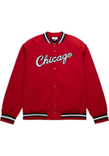 Mitchell and Ness Chicago Bulls Mens Red Team Logo Light Weight Jacket