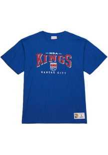 Mitchell and Ness Kansas City Kings Blue Block Arch Short Sleeve T Shirt