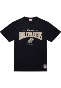 Mitchell and Ness Purdue Boilermakers Black Throw It Back Vintage Short Sleeve Fashion T Shirt