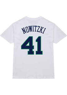 Dirk Nowitzki Dallas Mavericks White Name Number Short Sleeve Player T Shirt
