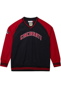 Mitchell and Ness Cincinnati Reds Mens Black Pullover Pullover Jackets