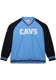 Mitchell and Ness Cleveland Cavaliers Mens Light Blue Pullover Pullover Jackets