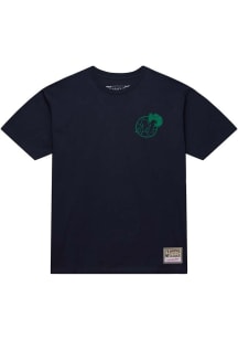 Mitchell and Ness Dallas Mavericks Navy Blue Shot Clock Short Sleeve Fashion T Shirt