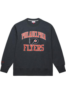Mitchell and Ness Philadelphia Flyers Mens Black Playoff Win Long Sleeve Fashion Sweatshirt