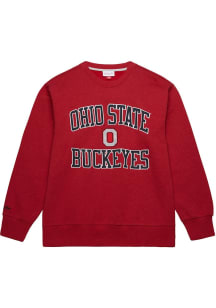 Mitchell and Ness Ohio State Buckeyes Mens Red Playoff Win Long Sleeve Fashion Sweatshirt