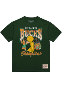 Mitchell and Ness Milwaukee Bucks Green NBA Finals '71 Short Sleeve T Shirt