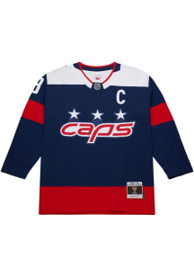 Mitchell and Ness Alex Ovechkin Washington Capitals Mens Navy Blue Throwback Hockey Jersey