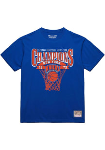 Mitchell and Ness New York Knicks Blue Finals Short Sleeve T Shirt