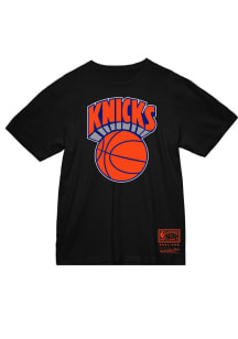 Mitchell and Ness New York Knicks Black Basic Logo Short Sleeve T Shirt