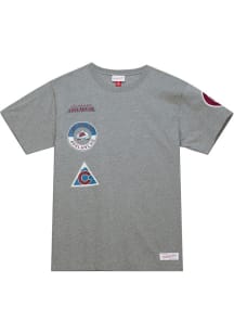Mitchell and Ness Colorado Avalanche Grey City Collection Short Sleeve T Shirt