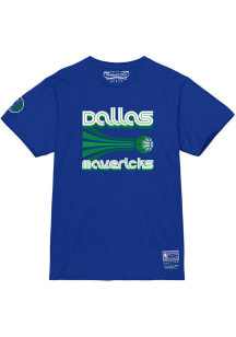 Mitchell and Ness Dallas Mavericks Blue Wordmark Short Sleeve T Shirt