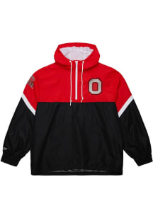 Mitchell and Ness Ohio State Buckeyes Mens Red Tie Breaker Anorak Light Weight Jacket