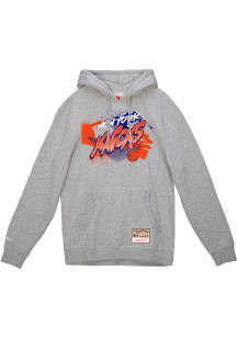 Mitchell and Ness New York Knicks Mens Grey Graff Long Sleeve Hoodie