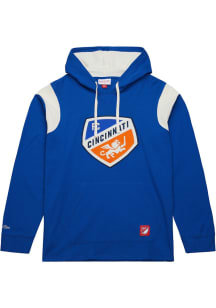 Mitchell and Ness FC Cincinnati Mens Blue Thermal Lightweight Long Sleeve Lightweight Hoodie
