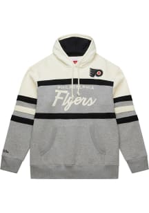 Mitchell and Ness Philadelphia Flyers Mens Grey Head Coach Fashion Hood