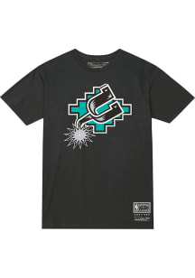 Mitchell and Ness San Antonio Spurs Charcoal MVP Retro Logo Short Sleeve T Shirt