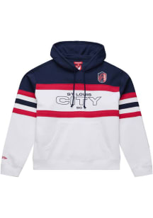 Mitchell and Ness St Louis City SC Womens Navy Blue Head Coach Hooded Sweatshirt