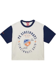 Mitchell and Ness FC Cincinnati Womens White Seamless Short Sleeve T-Shirt
