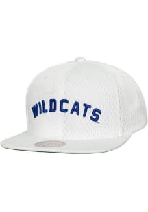 Mitchell and Ness Kentucky Wildcats White Meshed Up Mens Snapback Hat