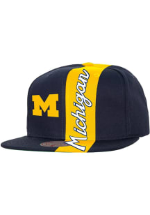 Mitchell and Ness Michigan Wolverines Blue Over The Top Mens Snapback Hat