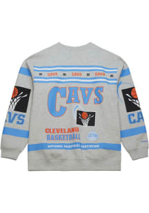 Mitchell and Ness Cleveland Cavaliers Mens Grey AOP Vintage Long Sleeve Fashion Sweatshirt