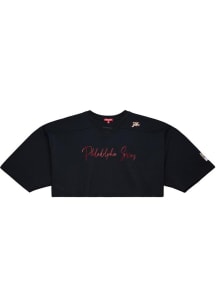 Philadelphia 76ers Womens Mitchell and Ness Mesh Fashion Basketball Jersey - Black
