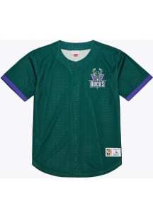 Mitchell and Ness Milwaukee Bucks Mens Black Final Seconds Striped Baseball Jersey