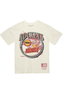 Mitchell and Ness Houston Rockets White Crown Jewels Short Sleeve T Shirt