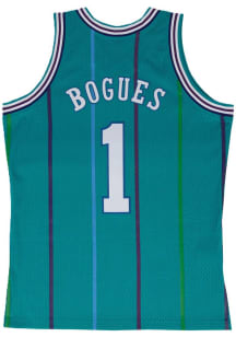 Muggsy Bogues  Mitchell and Ness Charlotte Hornets Teal 1992 Throwback Basketball Jersey