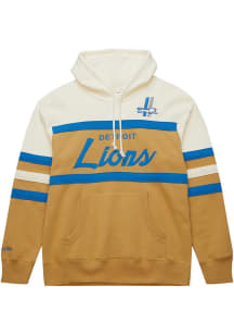 Mitchell and Ness Detroit Lions Mens White Retro Head Coach Fashion Hood