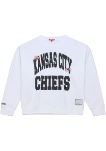 Mitchell and Ness Kansas City Chiefs Womens White Comfy Crew Sweatshirt