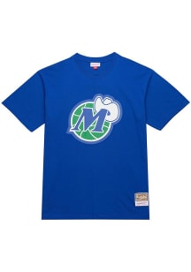 Mitchell and Ness Dallas Mavericks Blue Walkoff Short Sleeve T Shirt