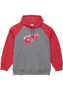 Mitchell and Ness Detroit Red Wings Mens Grey Winning Streak Fashion Hood