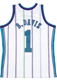 Baron Davis  Mitchell and Ness Charlotte Hornets White 1999 Throwback Basketball Jersey