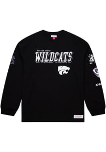 Mitchell and Ness K-State Wildcats Black Training Camp Long Sleeve Fashion T Shirt