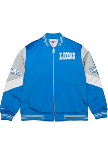 Mens Detroit Lions Mitchell and Ness Mens Retro Throw it Back Heavyweight Jacket - Blue