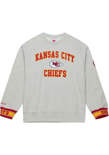Mitchell and Ness Kansas City Chiefs Mens Grey Team Celebration Long Sleeve Fashion Sweatshirt