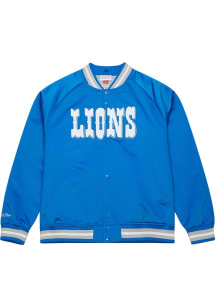 Mitchell and Ness Detroit Lions Mens Blue Retro Wordmark Light Weight Jacket