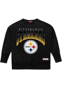 Mitchell and Ness Pittsburgh Steelers Womens Charcoal Delineate Crew Sweatshirt