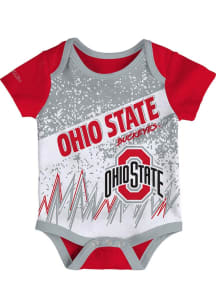 Mitchell and Ness Ohio State Buckeyes Baby Red End to End Short Sleeve One Piece