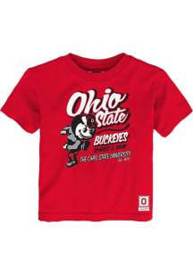 Brutus Buckeye  Mitchell and Ness Ohio State Buckeyes Toddler Red Retro Gamer Short Sleeve T-Shirt