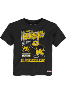 Mitchell and Ness Iowa Hawkeyes Toddler Black Retro Gamer Short Sleeve T-Shirt