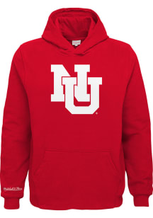 Mitchell and Ness Nebraska Cornhuskers Youth Red Retro Logo Long Sleeve Hoodie