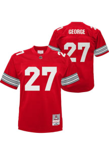 Eddie George Ohio State Buckeyes Youth Red Mitchell and Ness NN Eddie George 1995 Football Jersey