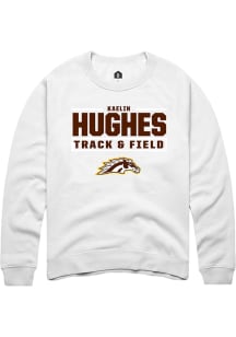 Kaelin Hughes Western Michigan Broncos Mens White NIL Stacked Box Player Crew