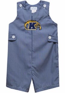 Vive La Fete Kent State Golden Flashes Baby Blue Gingham Overalls